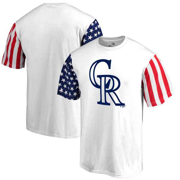 Men's Colorado Rockies Fanatics Branded Stars & Stripes T-Shirt White FengYun,We sell and wholesale Men's Colorado Rockies Fanatics Branded Stars & Stripes T-Shirt White FengYun on line form chian!